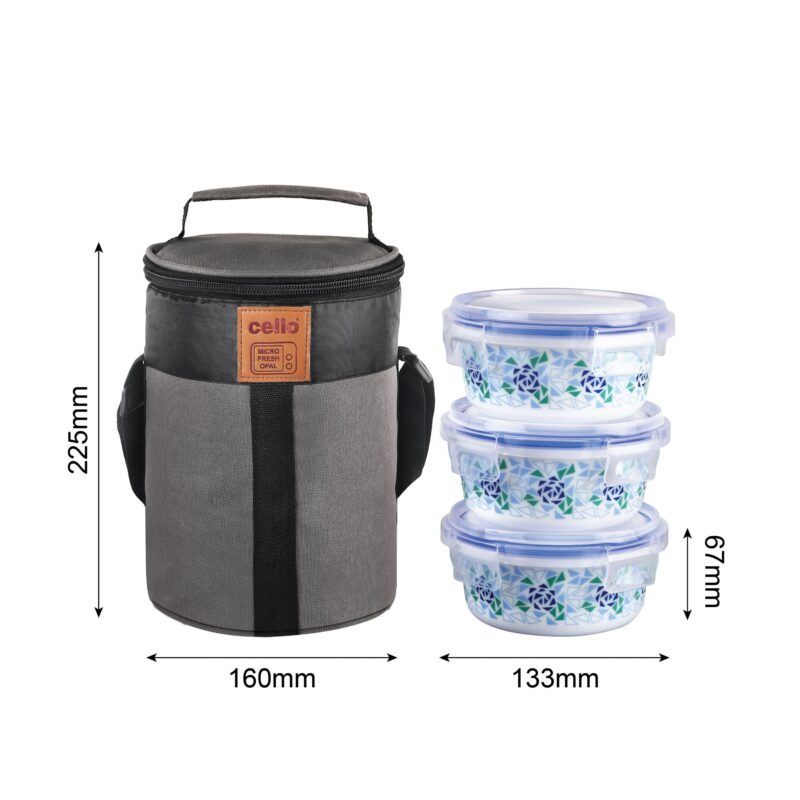 Mosaic Rose Opalware Lunch Box with Jacket - Image 7