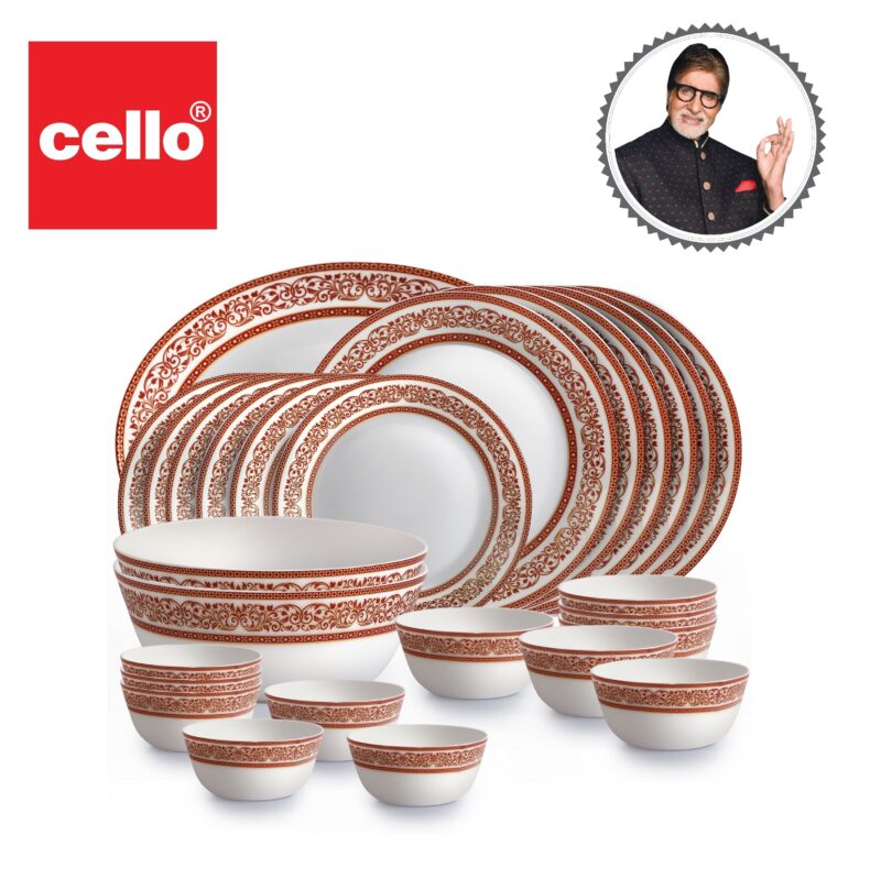 Solitaire Series 27 Pieces Ruby Opalware Dinner Set, Family of 6 - Image 10