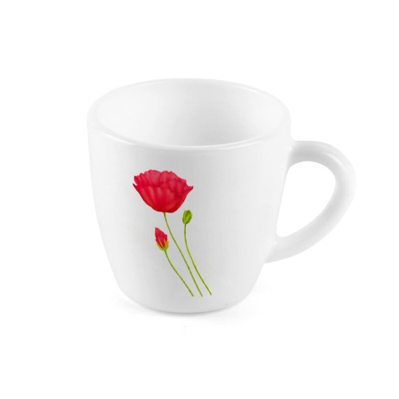 Imperial Red Poppy Ricca Mugs, 6 Pieces - Image 5