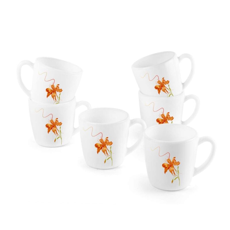 Imperial Orange Lily Ricca Mugs, 6 Pieces - Image 2