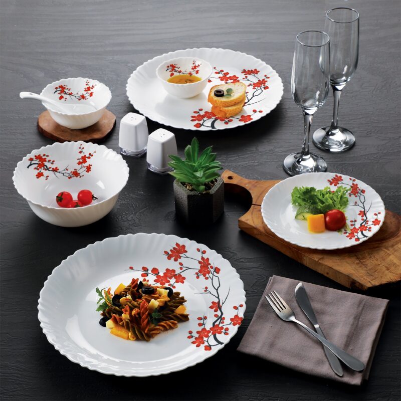 Dazzle Series 37 Pieces Opalware Dinner Set for Family of 6 - Image 2