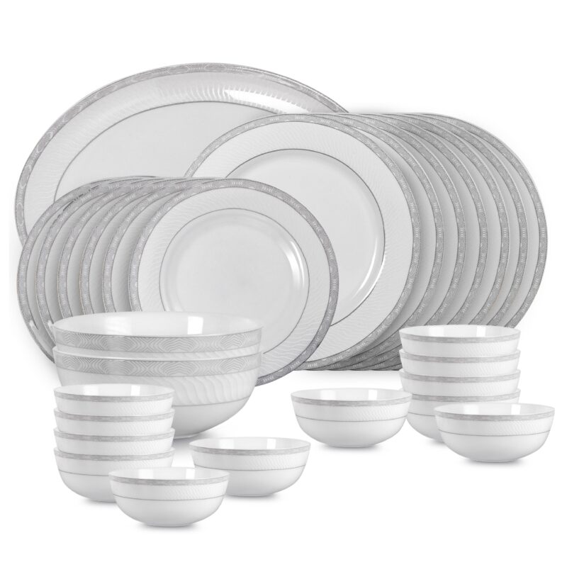 Feather Series 27 Pieces Opalware Dinner Set for Family of 6 - Image 6