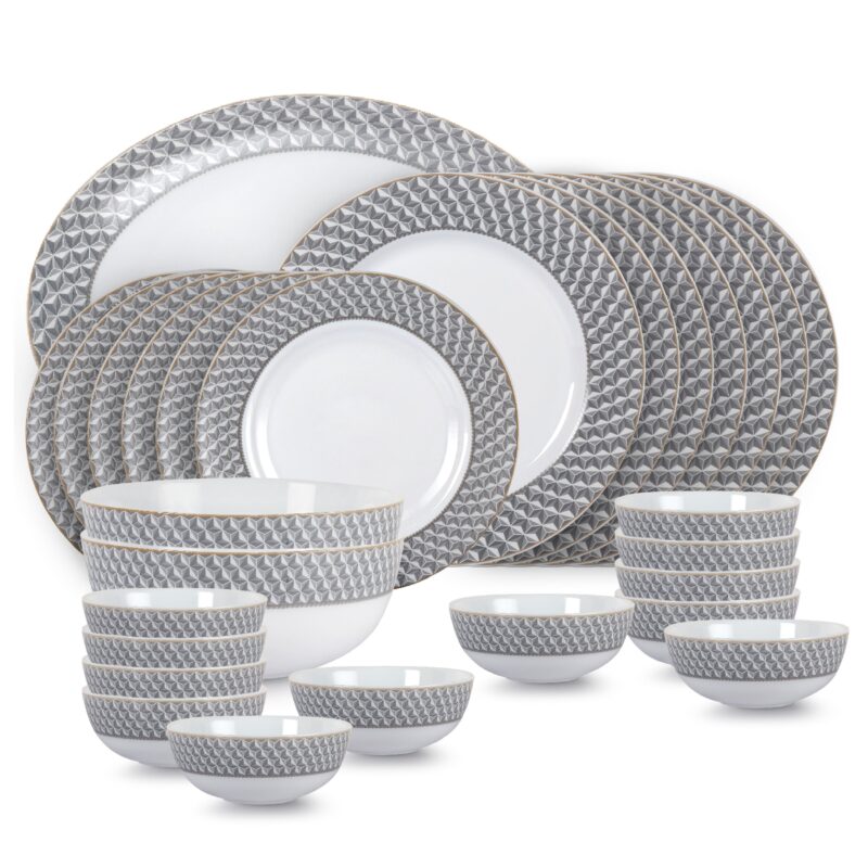 Feather Series 27 Pieces Opalware Dinner Set for Family of 6 - Image 8