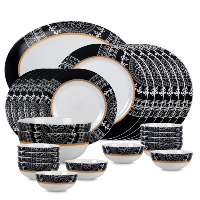 Feather Series 27 Pieces Opalware Dinner Set for Family of 6 - Image 9