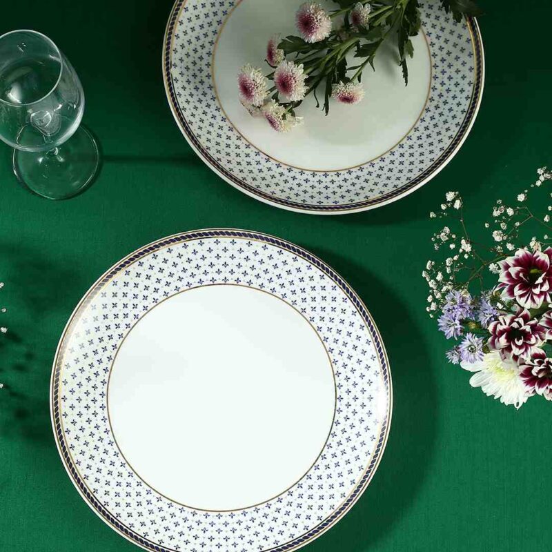 Sicilia Fine Bone China 10" Dinner Plate - Royal Blue - Set of 2 Pcs - Image 6