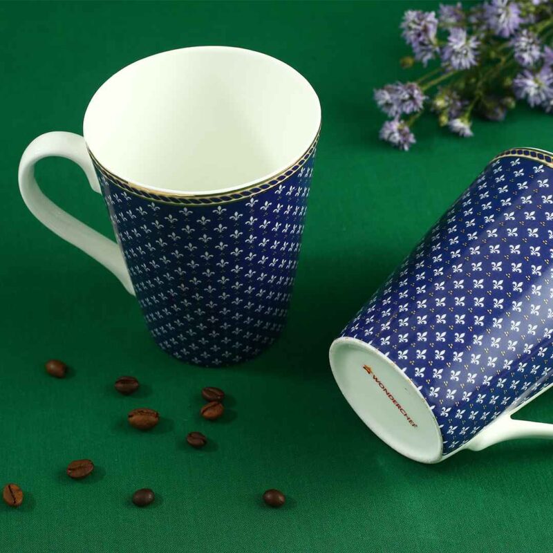 Sicilia Fine Bone China Coffee Mug - Royal Blue - Set of 2 Pcs - Image 7
