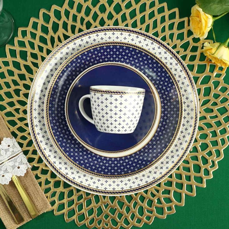 Sicilia Fine Bone China Cup & Saucer Set - Royal Blue - Set of 2 Pcs - Image 6