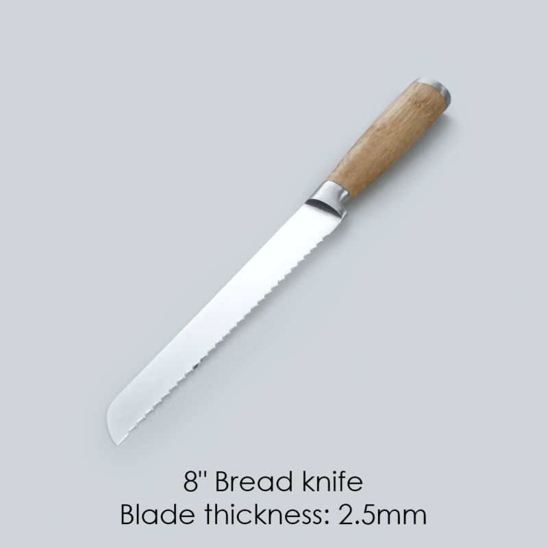 Razor Knife Block Set, Anti-rust Stainless Steel, Straight and Serrated Knives, 20.3 CM - Image 5