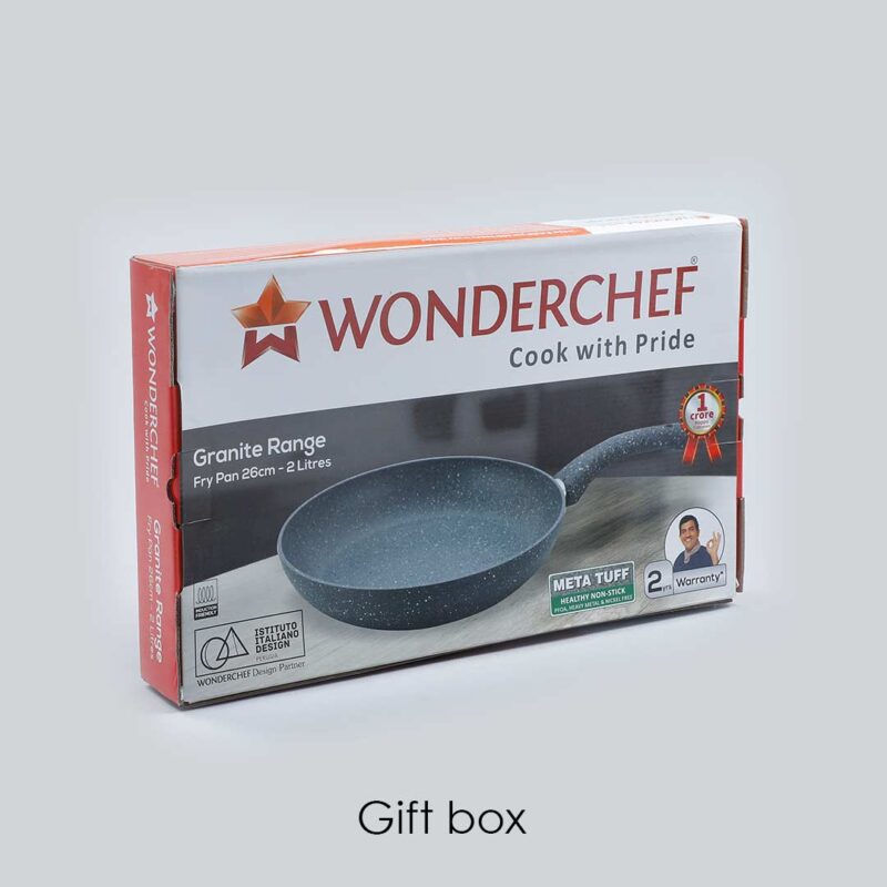 Wonderchef Renewed Granite 26cm Non-Stick Fry Pan | 2L | 5 Layer PFOA Free Non-Stick Coating | Compatible with Hot Plate, Hobs, Gas Stove, Ceramic Plate and Induction Cooktop - Image 8