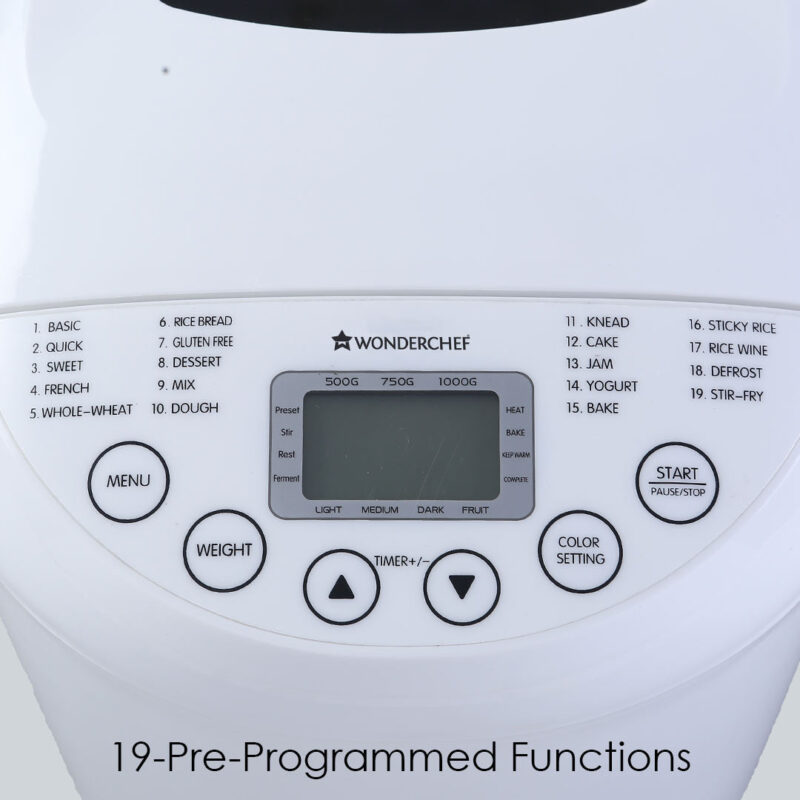 Regalia Fully Automatic Atta Kneader, Bread Maker, Dough Maker & Machine| With 19 Pre-set Menu| 550 Wattage| Chapati, Roti, Atta, Fresh Dough, Homemade Bread | Adjustable Crust Control| 3 Loaf Sizes| Dough Upto 1KG| Removable Bake Pan| 1 Year Warranty - Image 7