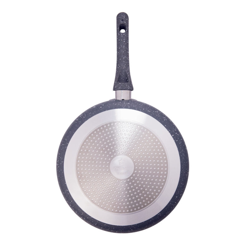 Granite Non-stick Cookware Set, 4Pc (Fry Pan with Lid, Wok, Dosa Tawa), Induction Bottom, Soft-touch Handles, Virgin Grade Aluminium, PFOA/Heavy metals free, 3.5mm, 2 years warranty, Grey - Image 7