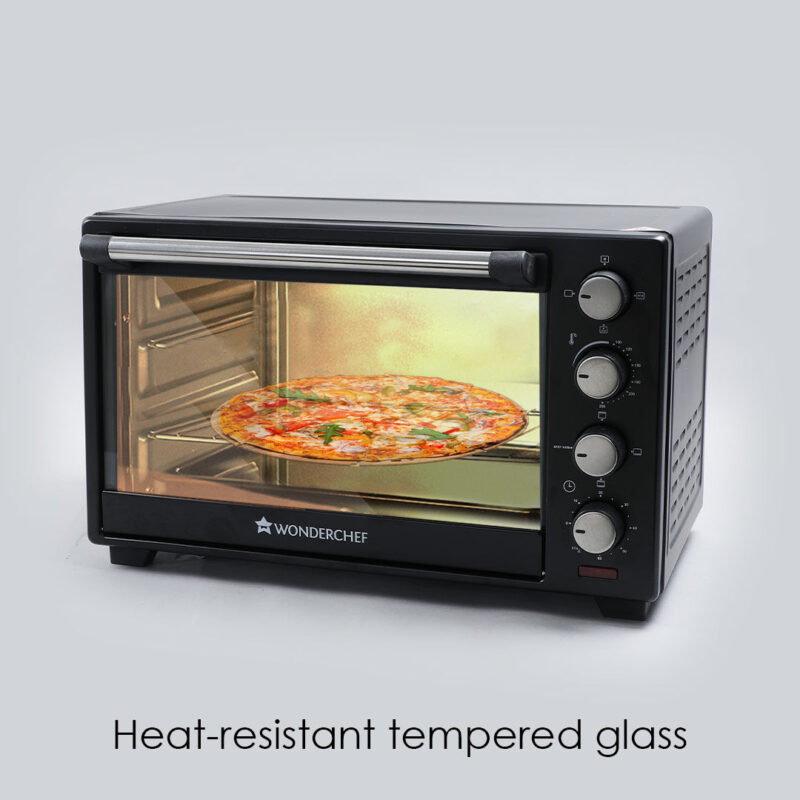 Wonderchef Renewed Oven Toaster Griller (OTG) - 28L | Black with Rotisserie | Auto-shut off | Heat-resistant Tempered Glass | Multi-stage Heat Selection - Image 9