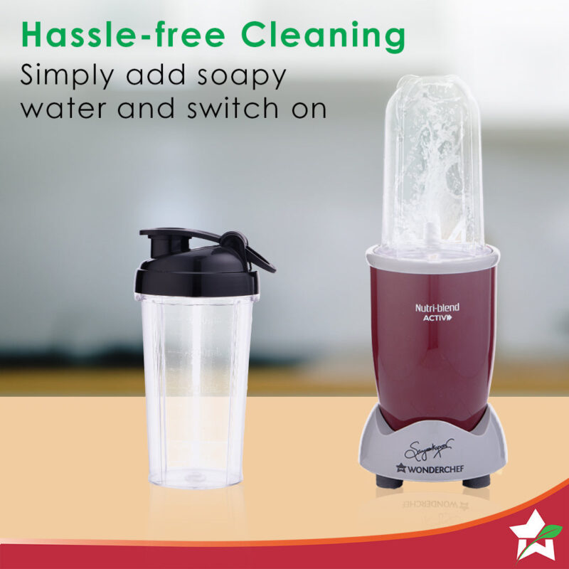 Nutri-blend Activ Mixer Grinder Blender, Smoothie Maker, 500W 22000 RPM 100% Full Copper Motor, 2 Unbreakable BPA Free Jars, SS Blades, 2 Year Warranty, Recipe book by Chef Sanjeev Kapoor, Red - Image 7