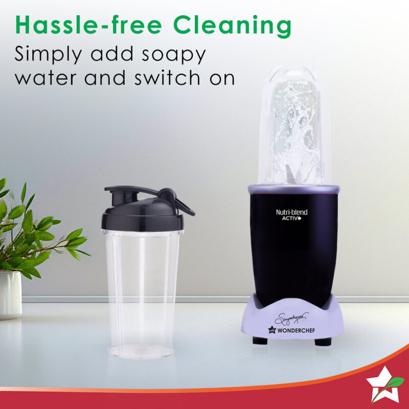 Nutri-blend Activ Mixer Grinder Blender, Smoothie Maker, 500W 22000 RPM 100% Full Copper Motor, 2 Unbreakable BPA Free Jars, SS Blades, 2 Year Warranty, Recipe book by Chef Sanjeev Kapoor, Black - Image 7