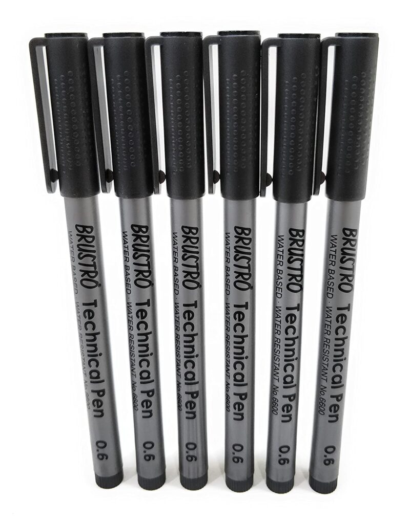 Brustro Technical Pen Black 0.6MM (Pack of 6) - Image 5