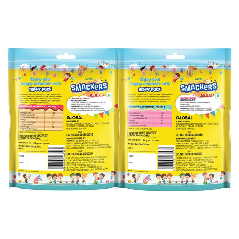 LuvIt. Smackers Fruit And Chocolate Flavoured Lollipops Pack Combo - Pack Of 6, 576 Gram - Image 8
