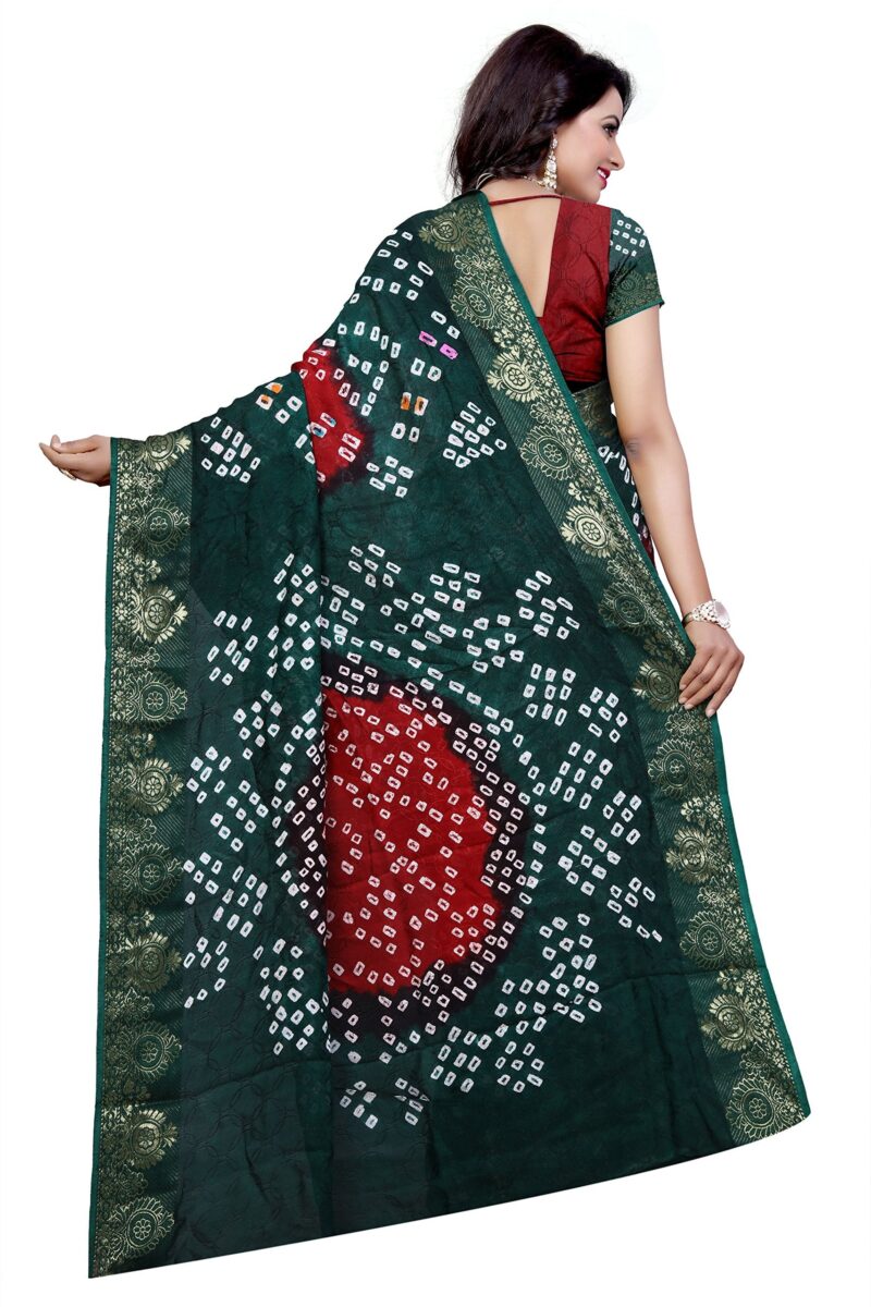 Dealsure Silk Women's Multicolor Bandhani Saree With Blouse Piece(Multicolor) - Image 7