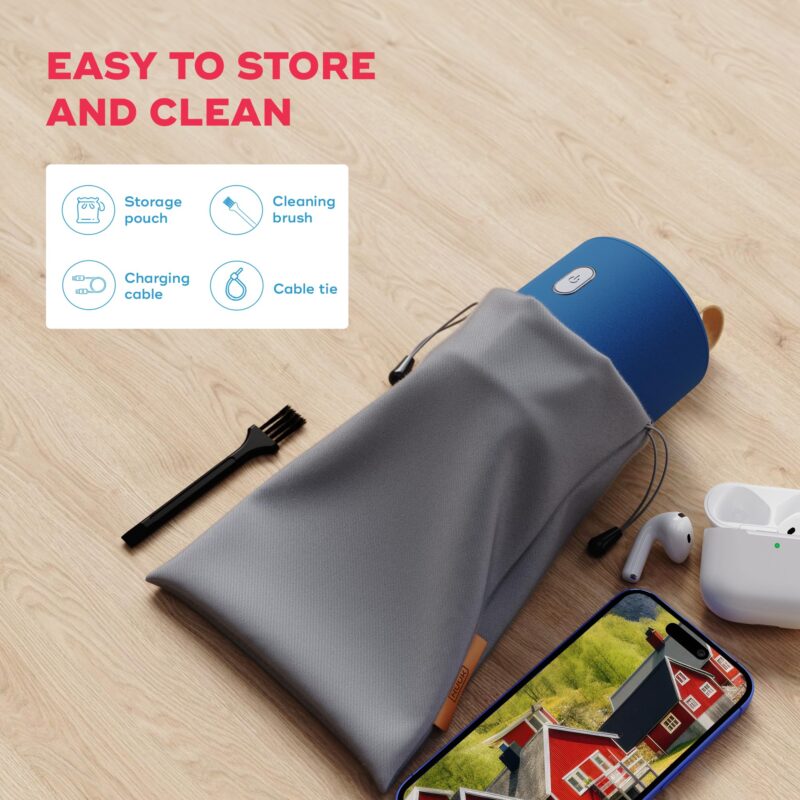 NUUK RIZZ Rechargeable Lint Remover for Clothes with FREE Storage Pouch | 2 Speed Modes For All Fabrics | 60 Min Runtime with Type-C Charging | Fabric Shaver for Woolen Sweaters, Shawls, Coats, Shirts - Image 3