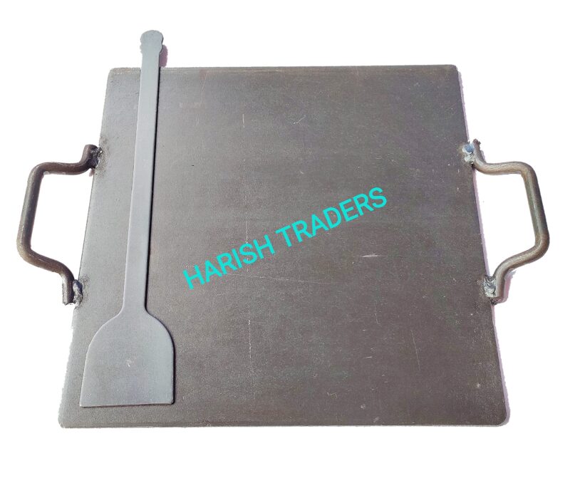HARISH - Pure Iron Flat Square DOSA/ROTI/PATHRI TAWA with Handle - 12 INCH, Black Color - Image 4
