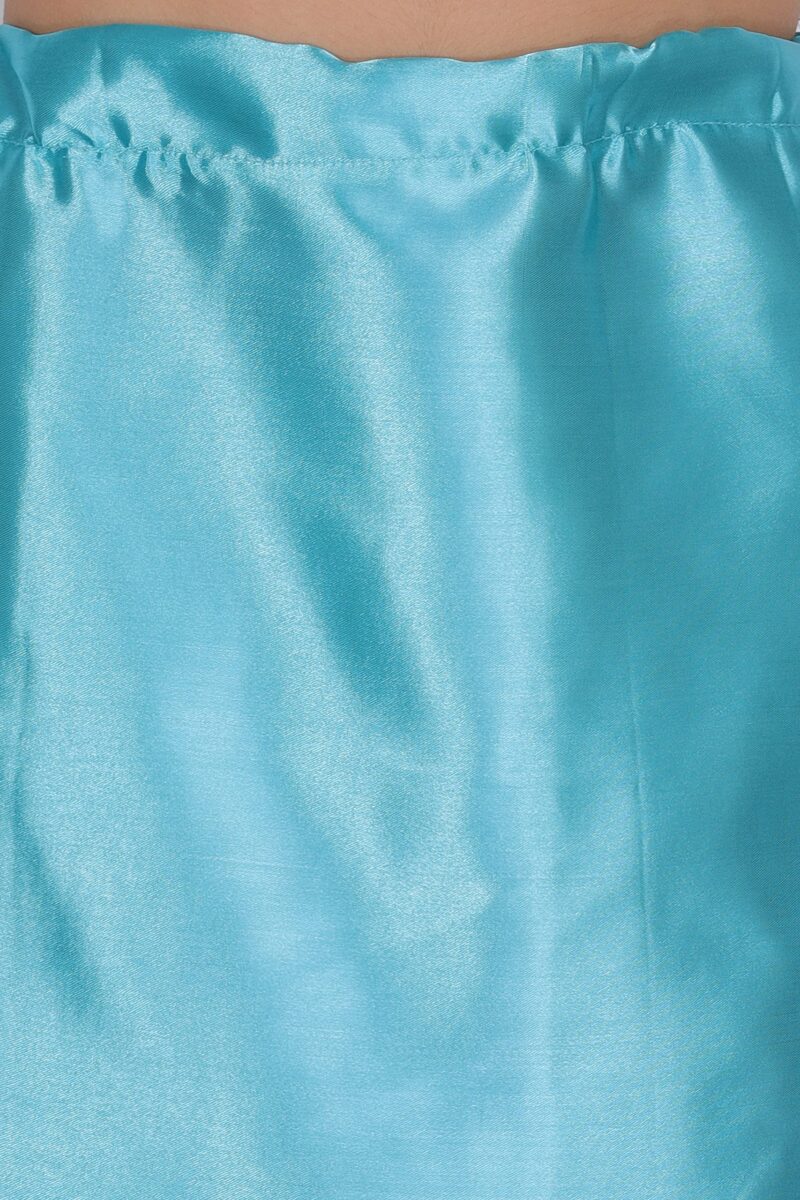 ONLINE GENERATION Women's Satin Blend Petticoat Saree Satin Underskirt Sari Satin Silk Petticoat Skirts for Women Saree Shape Wear Dress for Saree Free Size Sky Blue Color - Image 2