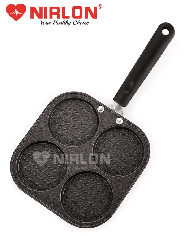 NIRLON Aluminium Non-Stick Kitchen Cooking Utensil Item Set of 2 Pieces Including Casting Uttapam-4 Cavity & Appam-7 Cavity - Image 7