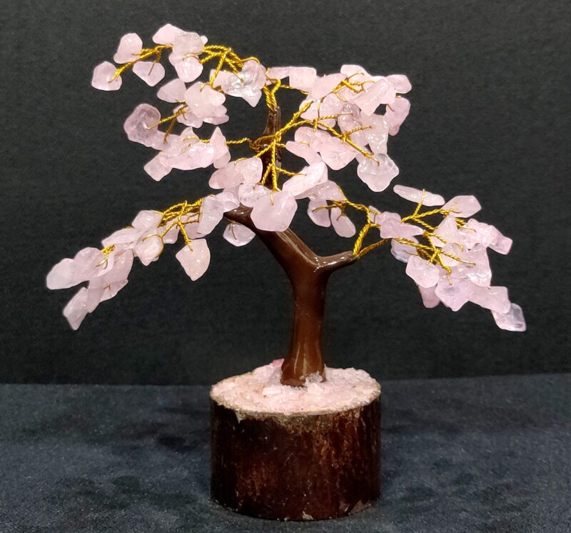 ESPLANADE Natural Rose Quartz Crystals Tree Healing Stones Seven Chakra Natural Healing Gemstone Bonsai Fortune Money Tree, Home Office Decor Spiritual Gift | Size 7-8 Inches (Pink 100 Beads) - Image 4