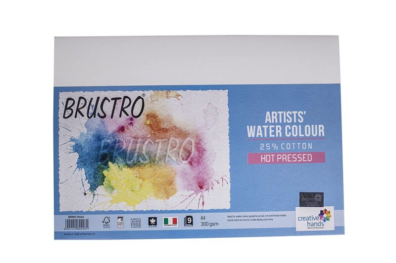 Brustro Watercolour Papers 25% Cotton HP 300 GSM A4 2 Packets (Each Pack contains 9 Sheets) - Image 4