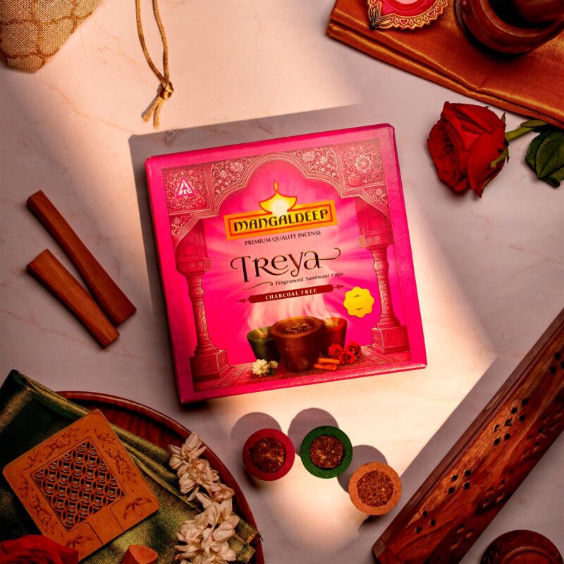 Mangaldeep Treya Power of 3in1 Sambrani Cups - 9 Cups - Image 4