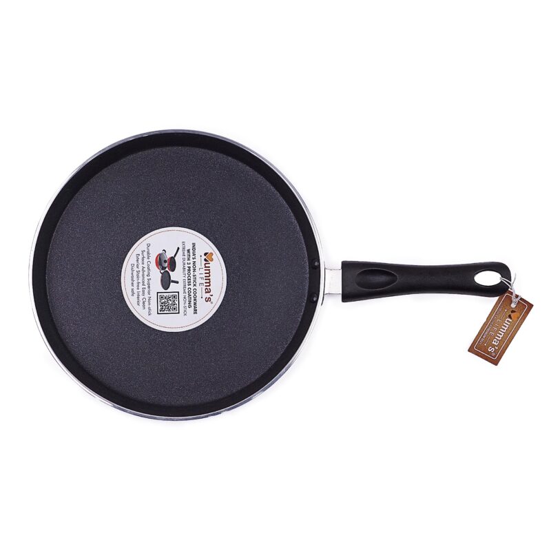 Mumma's LIFE Non Stick Dosa Tawa with Sturdy Riveted and Bakelite Handle (Induction and Gas Stove Friendly), Non Toxic and PFOA Free, 24 Months Warranty (25CM, RED) - Image 7