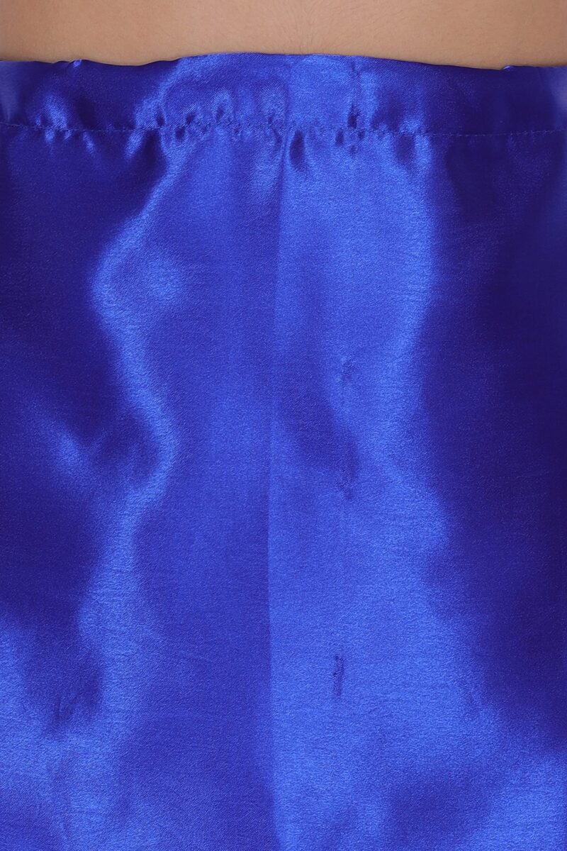 ONLINE GENERATION Royal Blue Women's Satin Blend Petticoat Saree Satin Underskirt Sari Satin Silk Petticoat Skirts for Women Saree Shape Wear Dress for Saree Free Size Royal Blue Color - Image 2