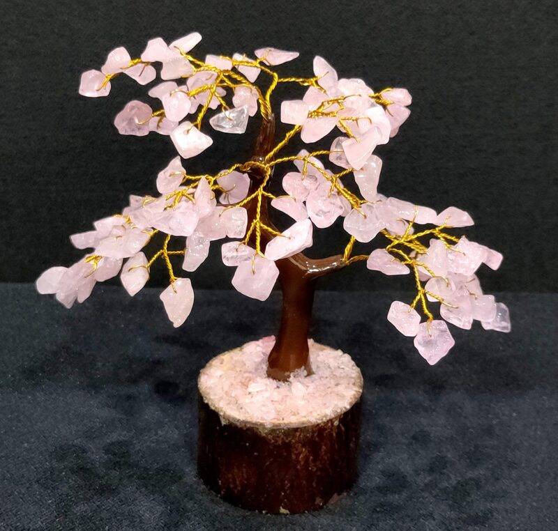 ESPLANADE Natural Rose Quartz Crystals Tree Healing Stones Seven Chakra Natural Healing Gemstone Bonsai Fortune Money Tree, Home Office Decor Spiritual Gift | Size 7-8 Inches (Pink 100 Beads) - Image 3