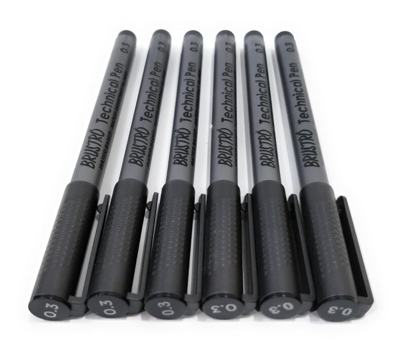 Brustro Technical Pen Black 0.3MM (Pack of 6) - Image 5