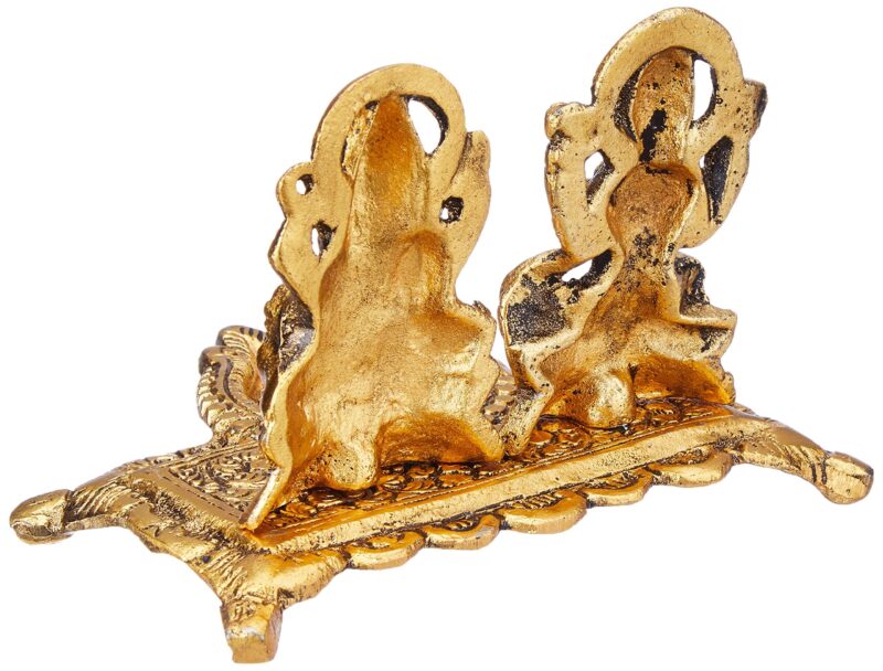 Collectible India Lakshmi Laxmi Ganesh murti Idol Ganesha Diya puja Deepak - Metal Lakshmi Ganesh Statue - Diwali Home Decoration Items - Lakshmi Ganesh for Diwali Showpiece Oil Lamp - Image 2