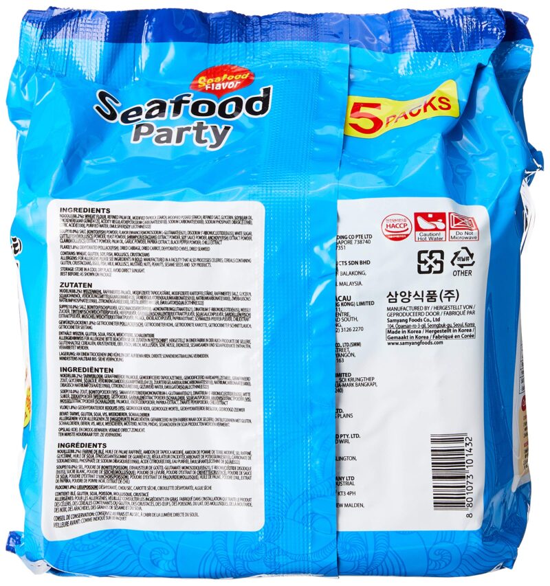 Samyang Seafood Noodles, 125g (Pack of 5) Pouch, 700 g - Image 3