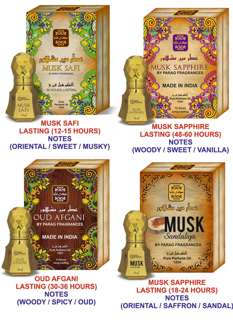 Parag Fragrances Natural & Premium Liquid Attar Gift Pack For Unisex (Kannauji 6 In 1) - Multiple - Image 4