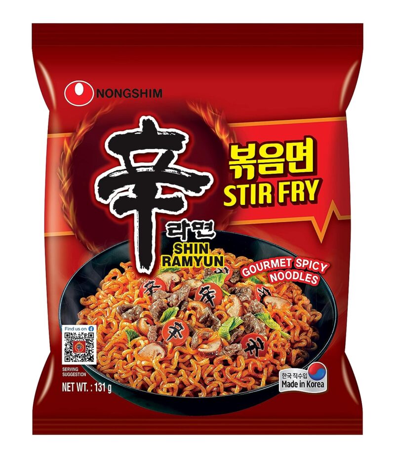25x Nongshim Stir Fry Shin Ramuyn Instant Noodles, Gourmet Spicy, Pack of 25 - 131 g