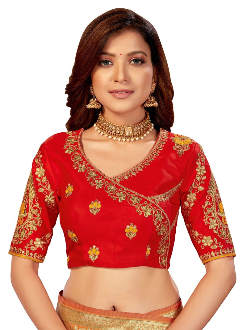 MANOHARI Women's Woven Silk Blend Saree With Un-stitched Blouse (MN868_Yellow) - Image 3