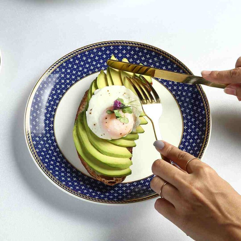 Sicilia Fine Bone China 8" Quarter Plate - Royal Blue - Set of 2 pcs - Image 8