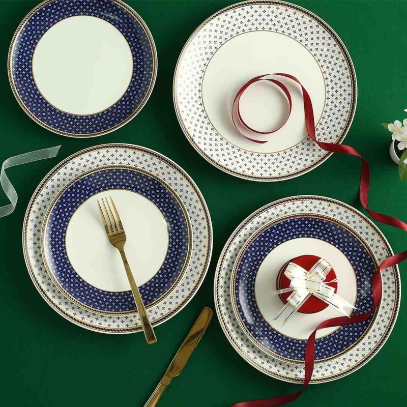 Sicilia Fine Bone China 10" Dinner Plate - Royal Blue - Set of 2 Pcs - Image 7