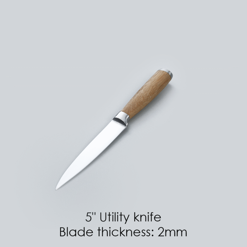 Razor Knife Block Set, Anti-rust Stainless Steel, Straight and Serrated Knives, 20.3 CM - Image 9