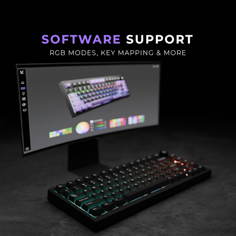 Swarm All Black Wireless Gaming Keyboard - Image 13