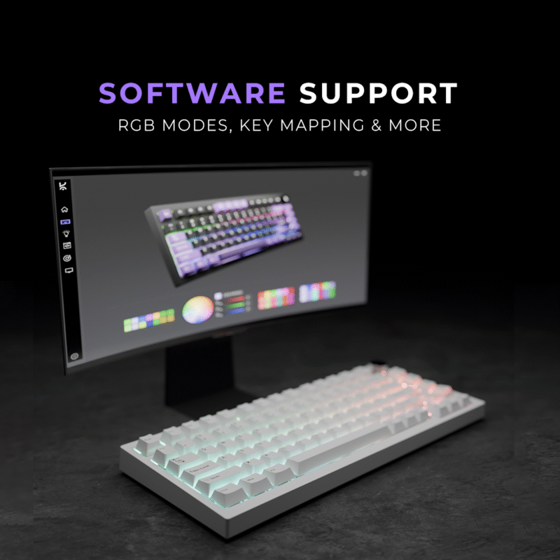 Swarm All White Wireless Gaming Keyboard - Image 13