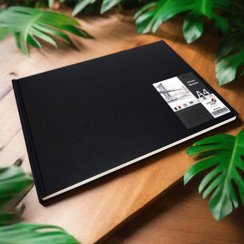 Brustro Artists Sketch Book Stitched Bound A4 Size, Landscape, 156 Pages, 110 GSM (Acid Free Papers)