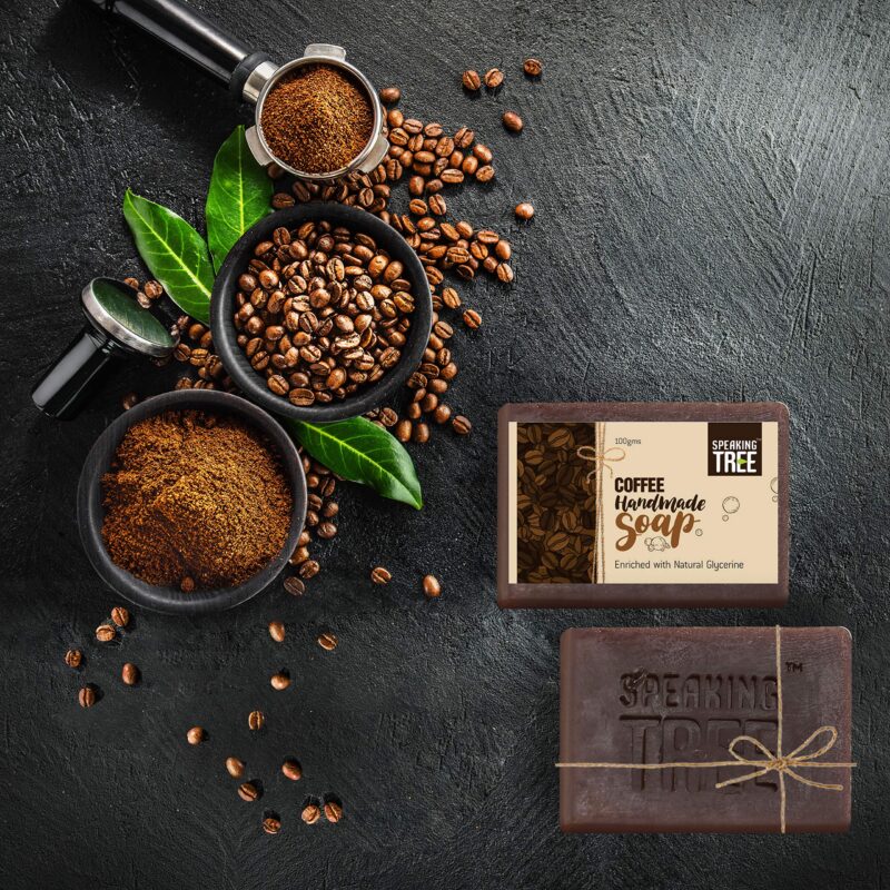 Speaking Tree Exfoliating Coffee Handmade Soap With Refreshing Aroma For Perfectly Clean, Brightening Skin (100 g) - Image 4