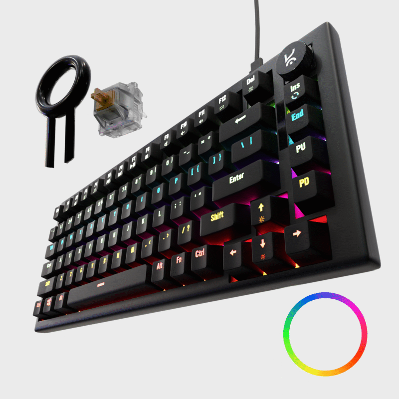Hive All Black RGB Wired Gaming Keyboard Kreo