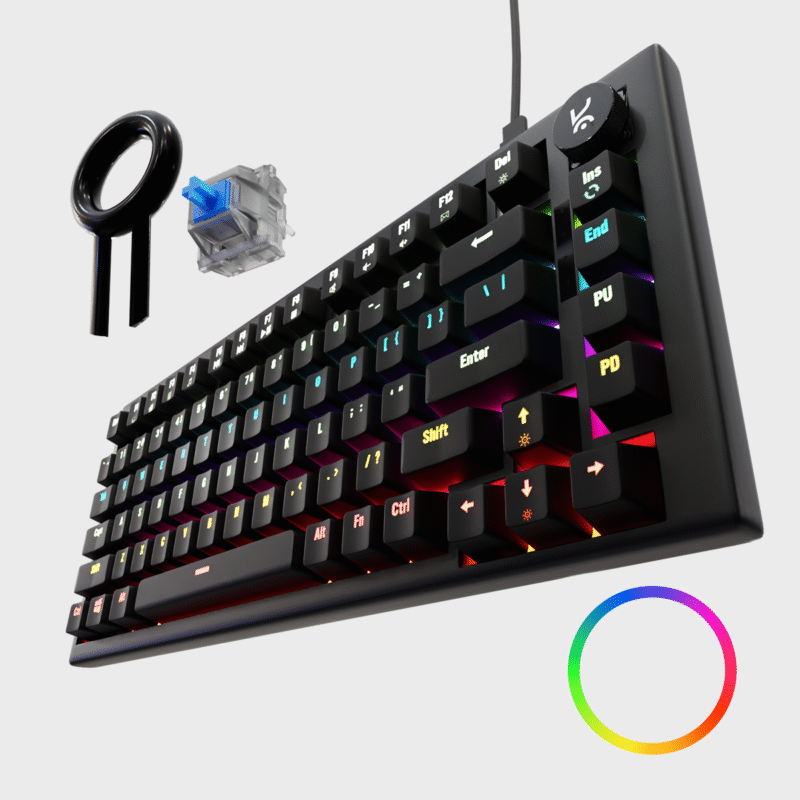 Hive All Black RGB Wired Gaming Keyboard Kreo