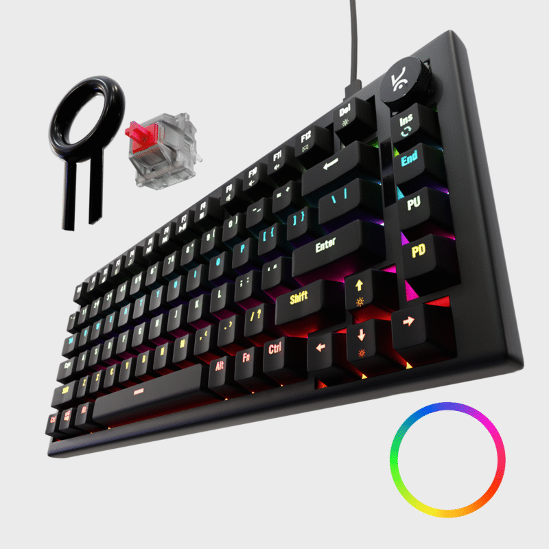 Hive All Black RGB Wired Gaming Keyboard Kreo