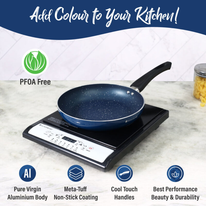 Wonderchef Renewed Galaxy Fry Pan | 24cm | Cool Touch Bakelite Handles | Pure Grade Aluminum | PFOA Free - Image 2