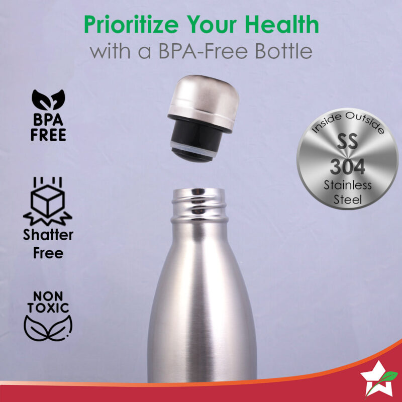 Aqua-Bot, 500ml, Double Wall Stainless Steel Vacuum Insulated Hot and Cold Flask, Spill & Leak Proof, Silver, 2 Years Warranty - Image 3