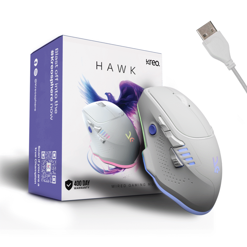 Hawk White Gaming Mouse - Image 8